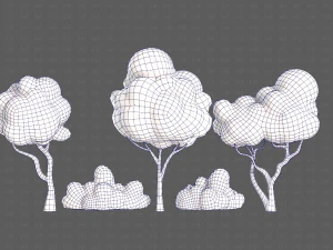 Trees Cartoon V31 3D Model