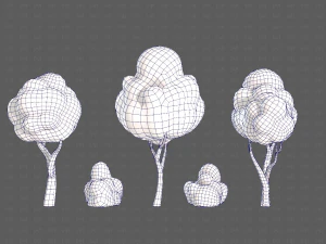 Trees Cartoon V31 3D Model