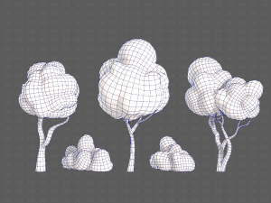 Trees Cartoon V31 Model 3D