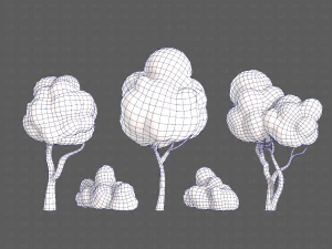 Trees Cartoon V31 3D Model