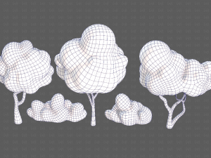 Trees Cartoon V31 Model 3D