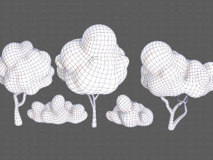 Trees Cartoon V31 3D Model