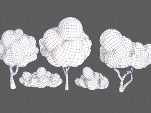 Trees Cartoon V31 3D Model