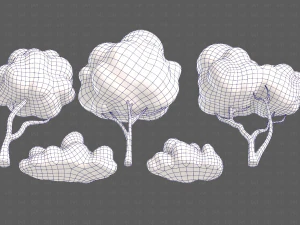 Trees Cartoon V31 3D Model