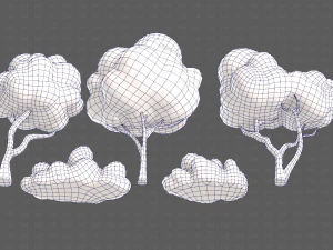 Trees Cartoon V31 3D Model