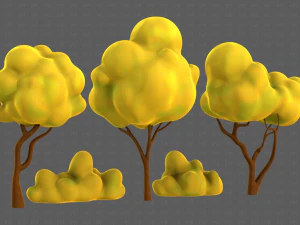 Trees Cartoon V31 3D Model