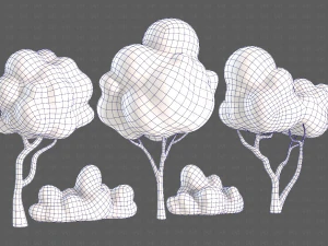 Trees Cartoon V31 3D Model