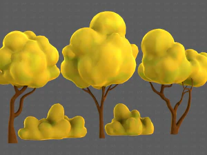 Trees Cartoon V31 3D Model