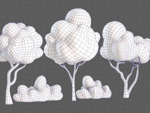 Trees Cartoon V31 3D Model