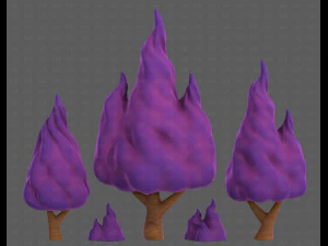 Trees Cartoon V32 3D Model