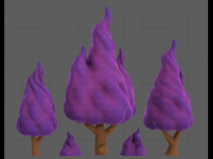 Trees Cartoon V32 3D Model