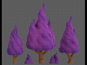 Trees Cartoon V32 3D Model
