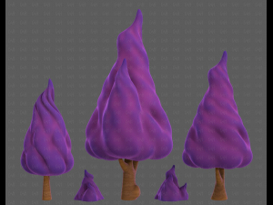 Trees Cartoon V32 3D Model