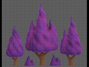 Trees Cartoon V32 3D Model