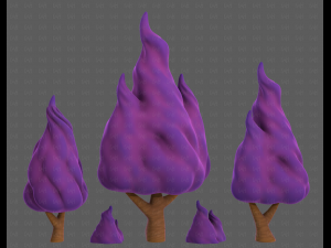 Trees Cartoon V32 3D Model