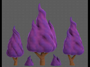 Trees Cartoon V32 3D Model