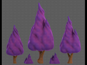 Trees Cartoon V32 3D Model