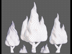 Trees Cartoon V32 3D Model