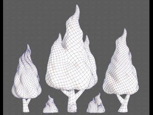 Trees Cartoon V32 3D Model