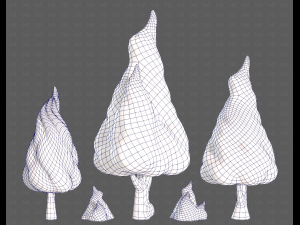 Trees Cartoon V32 3D Model