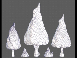 Trees Cartoon V32 3D Model