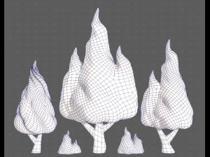 Trees Cartoon V32 3D Model