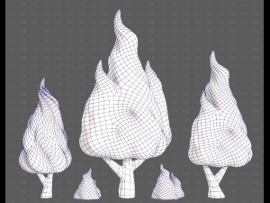 Trees Cartoon V32 3D Model