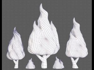 Trees Cartoon V32 3D Model