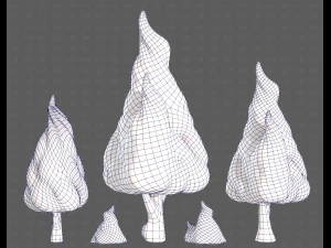 Trees Cartoon V32 3D Model