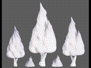 Trees Cartoon V32 3D Model