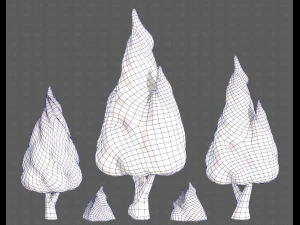 Trees Cartoon V32 3D Model