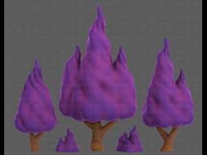 Trees Cartoon V32 3D Model