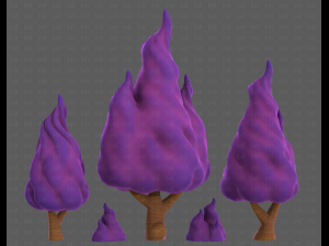 Trees Cartoon V32 3D Model