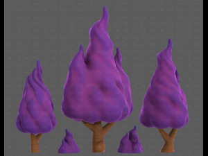 Trees Cartoon V32 3D Model