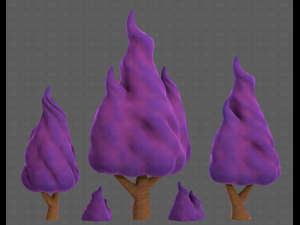 Trees Cartoon V32 3D Model