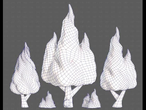 Trees Cartoon V32 3D Model