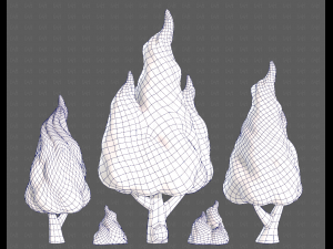 Trees Cartoon V32 3D Model