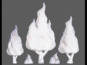 Trees Cartoon V32 3D Model