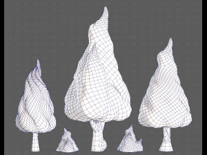 Trees Cartoon V32 3D Model