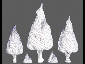 Trees Cartoon V32 3D Model