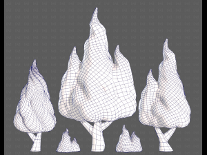 Trees Cartoon V32 3D Model