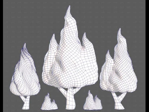 Trees Cartoon V32 3D Model