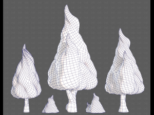 Trees Cartoon V32 3D Model