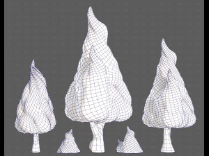 Trees Cartoon V32 3D Model