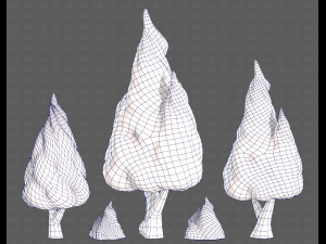 Trees Cartoon V32 3D Model