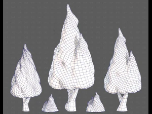 Trees Cartoon V32 3D Model