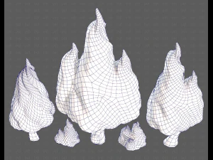 Trees Cartoon V32 3D Model