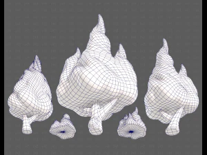 Trees Cartoon V32 3D Model