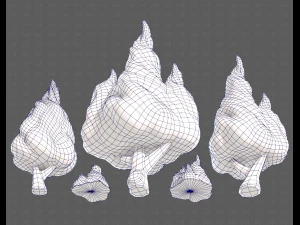 Trees Cartoon V32 3D Model