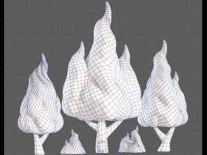Trees Cartoon V32 3D Model